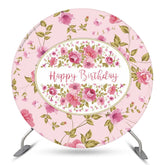 Joli fond d'anniversaire rond rose floral pour les filles